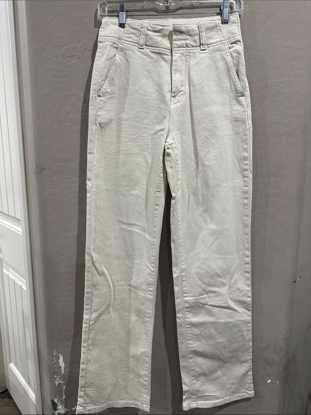 Pilcro Men's Cream Straight-Leg Chinos